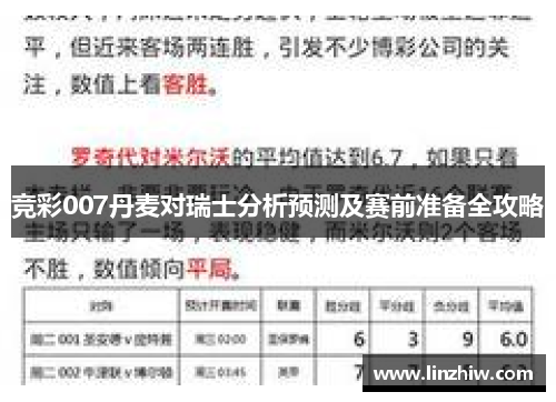 竞彩007丹麦对瑞士分析预测及赛前准备全攻略